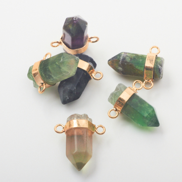 Zawieszka grot fluoryt w okuciu 20,5mm