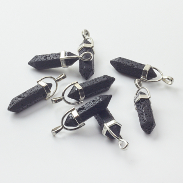 Lawa wulkaniczna zawieszka grot w okuciu 40-44mm