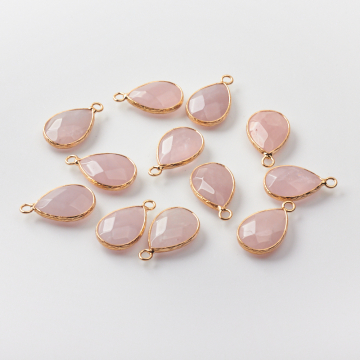 Kryształ górski zawieszka łezka fasetowana w okuciu 23mm