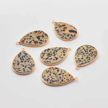 Jaspis dalmatyński zawieszka w okuciu drop 40mm