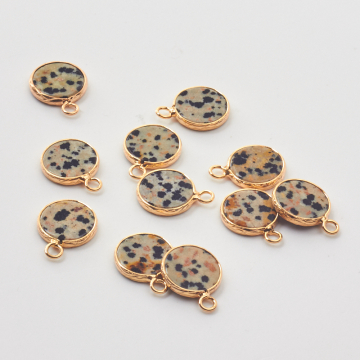 Jaspis dalmatyński zawieszka w okuciu krążek 17,5mm