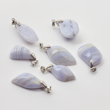 Agat blue lace zawieszka 40mm