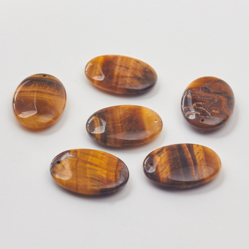 Tygrysie oko owal zawieszka 35mm