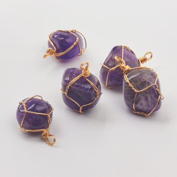 Ametyst kamyczek opleciony 30-40mm