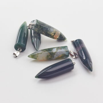 Agat indyjski zawieszka grot okrągły 50mm