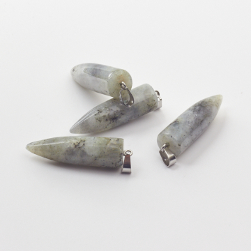 Labradoryt zawieszka grot okrągły 50mm