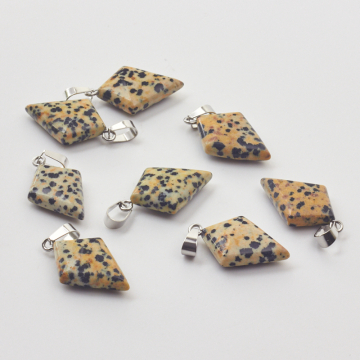 Jaspis dalmatyński zawieszka romb 35,5mm