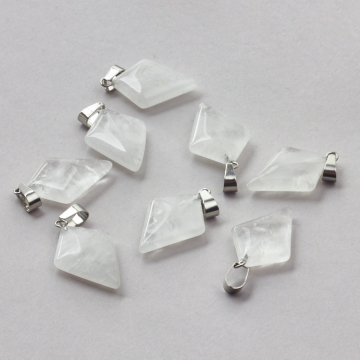 Kryształ górski zawieszka romb 35,5mm