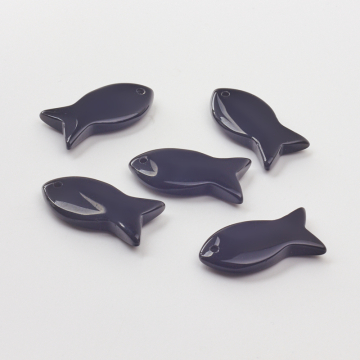 Onyks zawieszka rybka 39,5mm