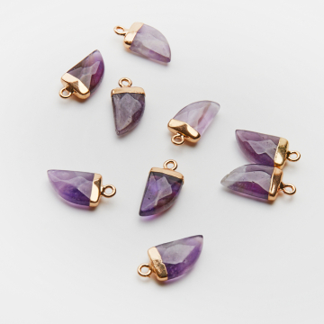 Ametyst kieł w okuciu zawieszka 10,5-16,5mm