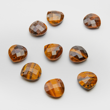 Tygrysie oko łezka fasetowana zawieszka 16x16mm