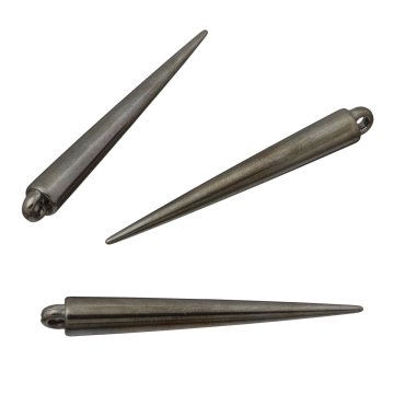 Kły akrylowe metalizowane czernione 53x6mm