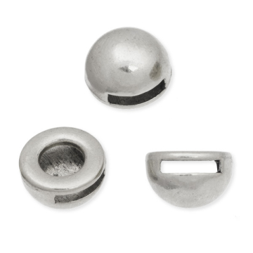 Koralik półkole małe kolor srebrny 13mm