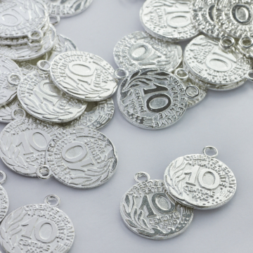 Metalowa zawieszka moneta 19mm