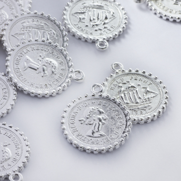 Metalowa zawieszka moneta duża 27mm