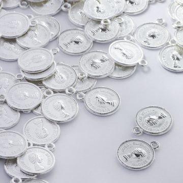 Metalowa zawieszka moneta 13mm