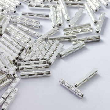 Koralik metalowy rurka ozdobna 14,5mm