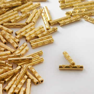 Koralik metalowy rurka ozdobna 14,5mm