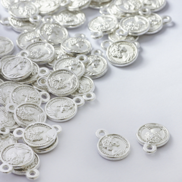 Metalowa zawieszka moneta 10mm