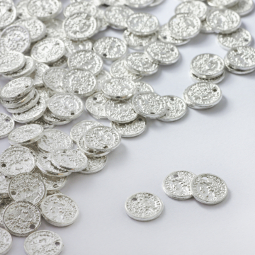 Zawieszka metalowa moneta z dziurką 8mm