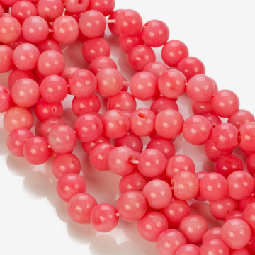 Koral bambusowy kulka gładka różowy 9-10mm