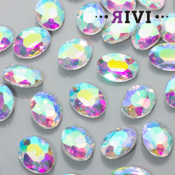 Kaboszon kryształowy crystal AB 13x18mm