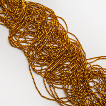 Kryształki kulki fasetowane old gold 2mm