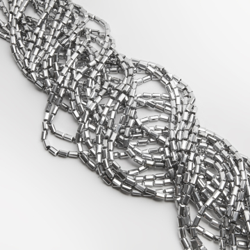 Kryształki słupki fasetowane silver 4,5x8,5mm