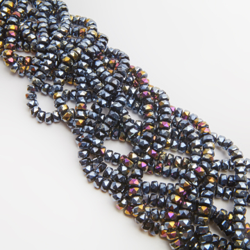 Kryształki oponki fasetowane hematite AB 5x7,5mm