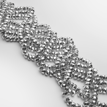 Kryształki oponki fasetowane silver 5x7,5mm