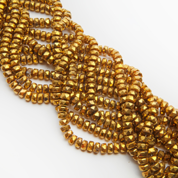 Kryształki oponki fasetowane old gold 5x7,5mm