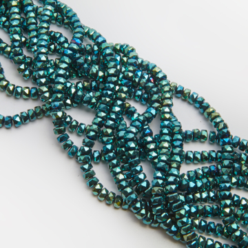 Kryształki oponki fasetowane emerald AB 5x7,5mm