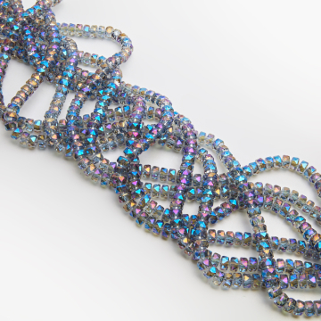 Kryształki oponki fasetowane blue shade AB 5x7,5mm