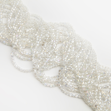 Kryształki walce fasetowane crytal AB 3,5x4mm