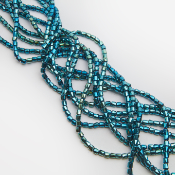 Kryształki walce fasetowane metalic green 5x5,5mm