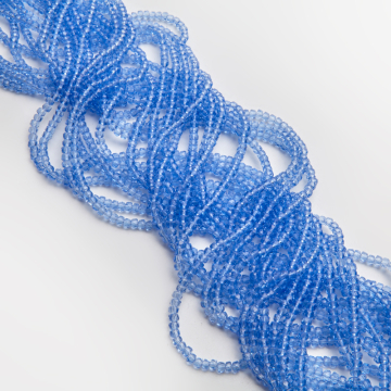 Kryształki oponki fasetowane Blue topaz 3x4mm