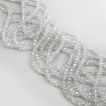 Kryształki oponki fasetowane crystal AB 4x6mm