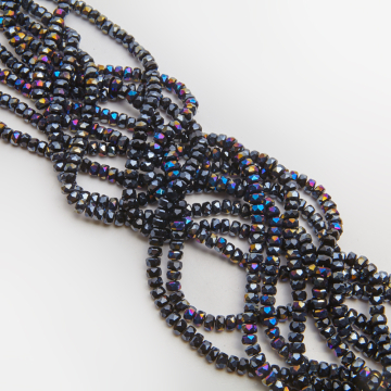 Kryształki oponki fasetowane hematite AB 4x6mm