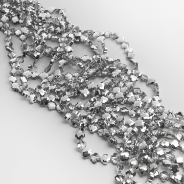 Kryształłki koniczyna marokańska fasetowana silver mirror 8mm