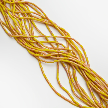 Kryształki słupek gładki mat yellow gold 2,5x5mm