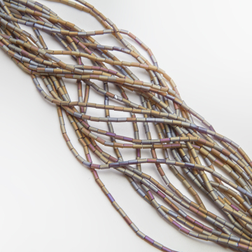 Kryształki słupek gładki mat bronze 2,5x5mm