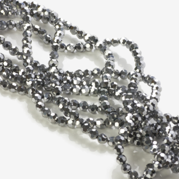 Kryształki kulki fasetowane 32 cuts silver 4mm