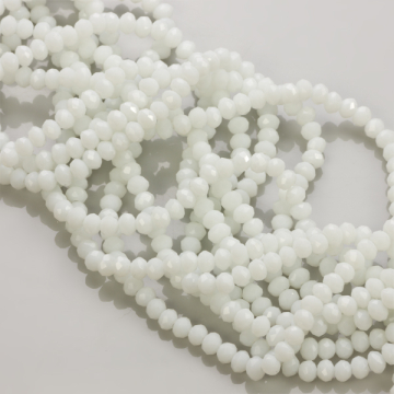 Kryształki oponki fasetowane white stone 3x4mm