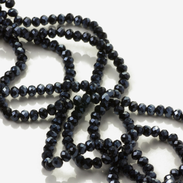 Kryształki oponki fasetowane blue hematite 3x4mm