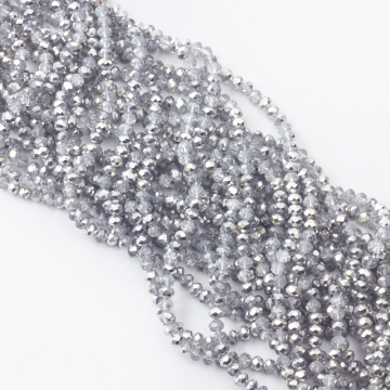 Kryształki oponki fasetowane half silver 5x6mm