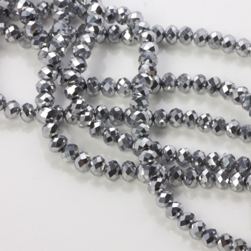 Kryształki oponki fasetowane silver 5x6mm