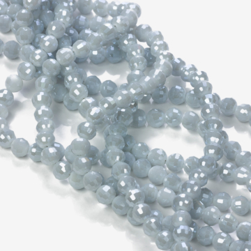 Kryształki kulki fasetowane 96 cuts snow grey AB 6mm