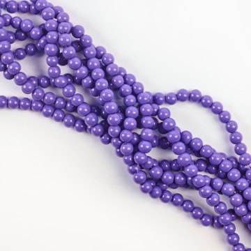 Koraliki szklane powlekane fioletowe 6mm
