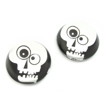 Kaboszon szklany okrągły czaszka 20mm