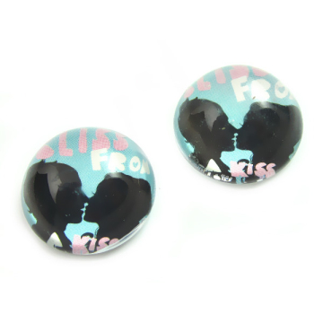 Kaboszon szklany okrągły zakochana para 20mm